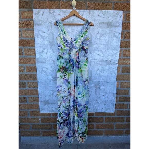 Seraphine Luxe Felicity Floral Silk Maternity Long Gown Occasion Dress size 6 - Picture 3 of 12